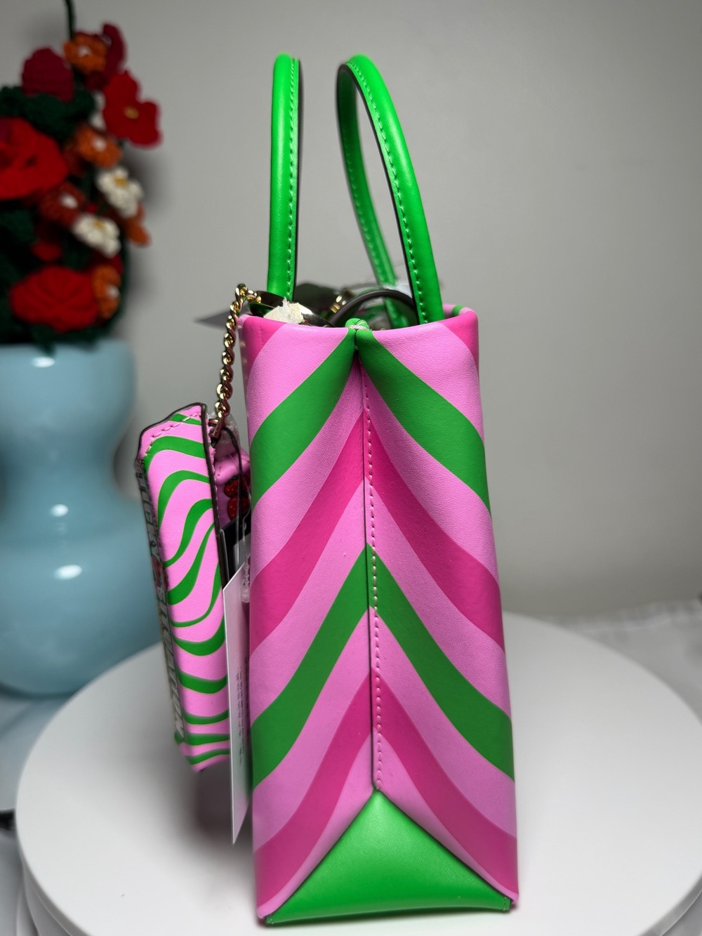 kate spade Strawberry Gum Graphic Handbag, wallet & bag charm NWT - Picture 4 of 13